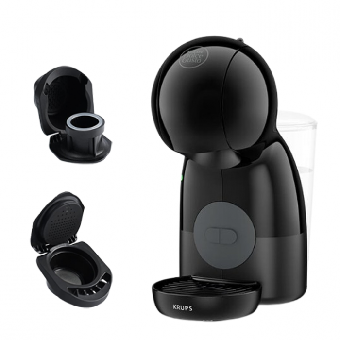 3 в 1 Кафемашина Krups Dolce Gusto KP1A3B10 Piccolo XS - Черен + Адаптер за Неспресо и Адаптер за Мляно кафе