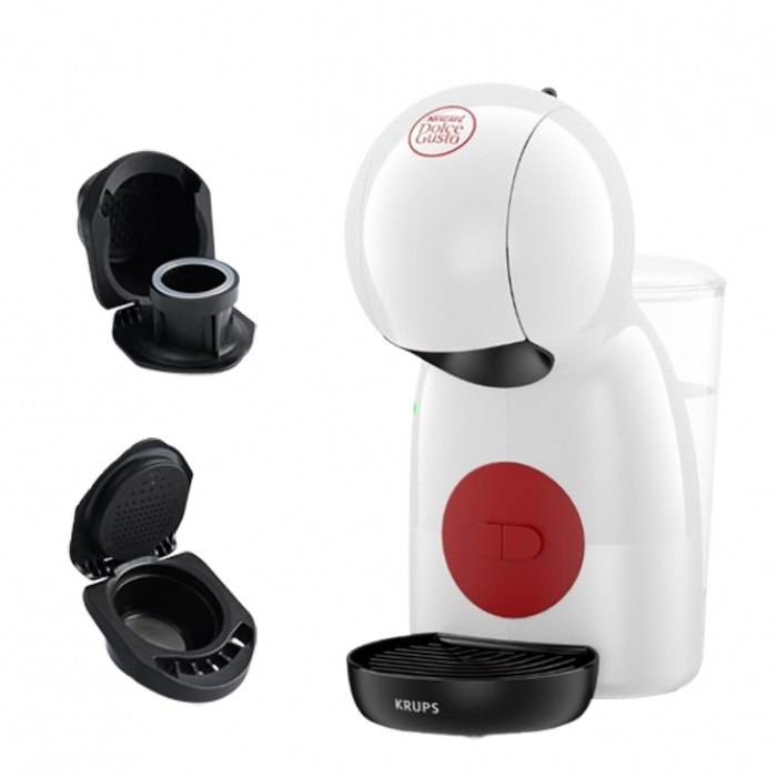 3 в 1 Кафемашина Krups Dolce Gusto KP1A3110 Piccolo XS - Бял + Адаптер за Неспресо и Адаптер за Мляно кафе