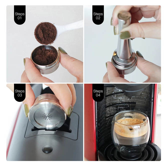 Начин на ползване на метална капсула за Lavazza Point