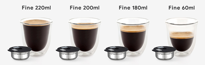 Дължина на кафето с метална капсула за Tassimo